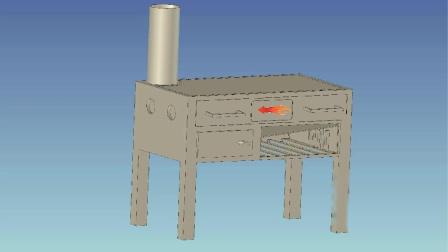 給澳大利亞客戶繪制的燒烤爐樣品3D示意圖